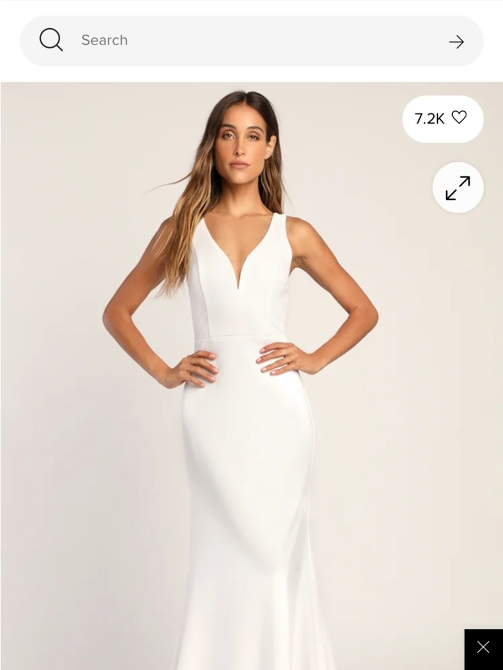 White Sleeveless Lace-Panel Wedding Dress - Picture 2 of 13